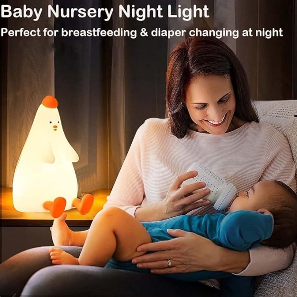 Söpö yövalo lapsille, ladattava silikoni Chick LED Baby N