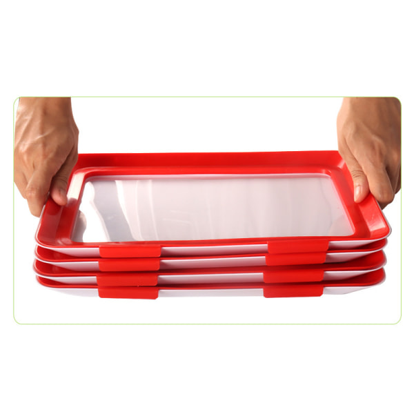 Food Plastic Preservation Tray,Stackable Food Tray Reusable Creat