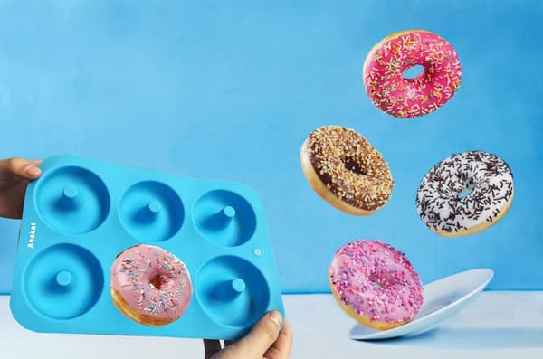 2 stk Silikon Donutform 6 Hull Donut Baking Mold Baking Cake Roun