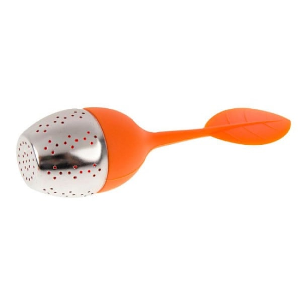 2 te-si  - Teholder i silikone og rustfrit stål orange/grøn