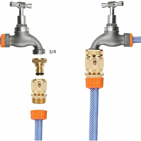 2-pack trädgårdsslanganslutning. Vattenanslutning läckagefri 3/4 I