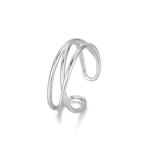 925 Sterling Sølv Åbne Justerbare Ringe til Kvinder Mænd Stackabl