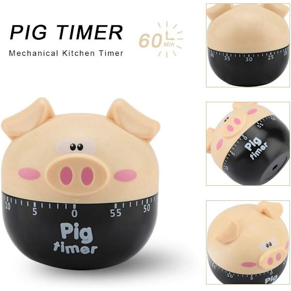 Timer - Söta räknare tecknade gris mekaniska timers för matlagning Tim