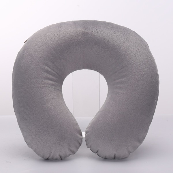 1st Grå uppblåsbar PVC-kudde med kort cover, U-formad T