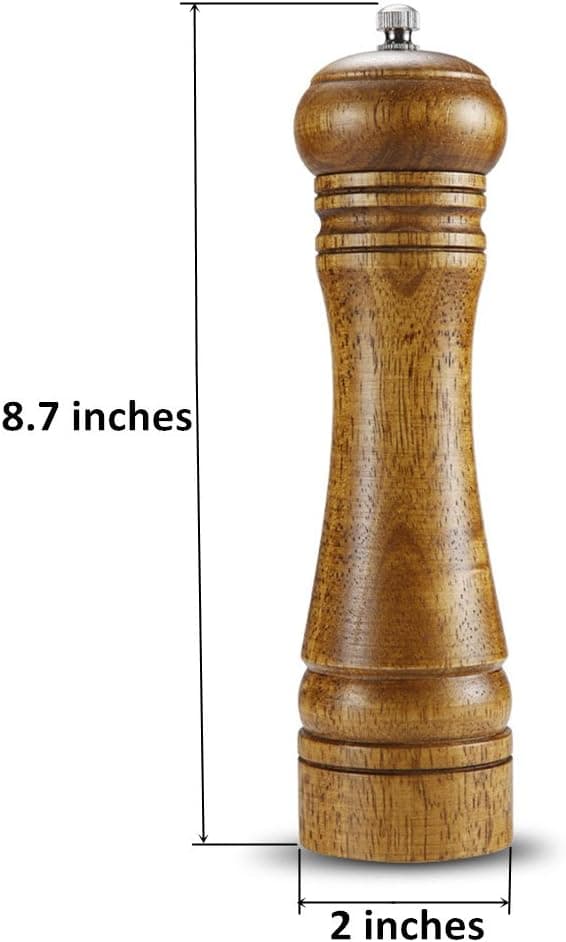 Pepparkvarn, manuell träsaltskvarn kryddkvarn med str