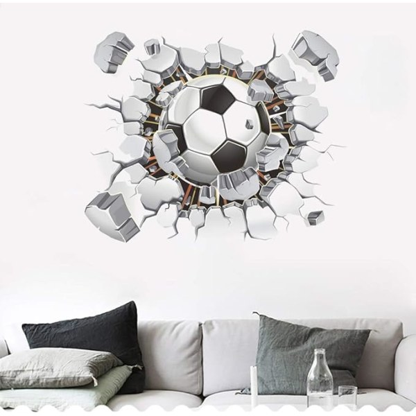 3D Soccer Stickers, 3D Wall Art Soccer Ball Stickers Decals for K