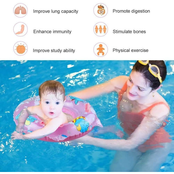 Baby Swimming Float, Inflatable Swimming Ring with Float Seat for