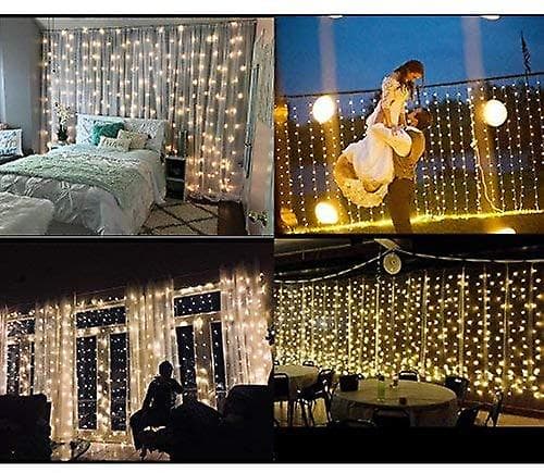 300 LED-gardinlys, USB-drevne lysslynger med 8 moduser