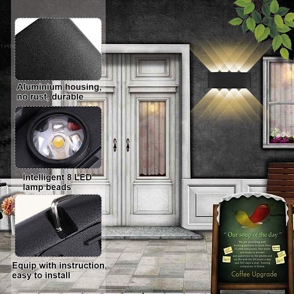 Moderne LED væglampe op og ned væglampe vandtæt aluminium LED W