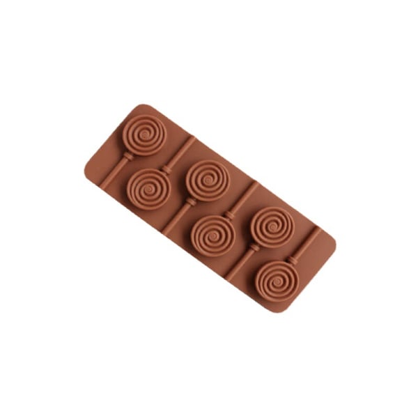 6 Hullers Slikkepind Form Kageform Silikoneform Isform Chokolade