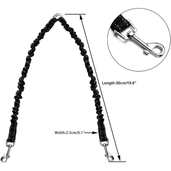 Dobbel hundekobbel i reflekterende elastisk materiale - 360° sh