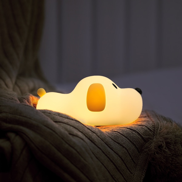 LED-natlampe til børn, sød hvalp/kat/elg blød silikone babysygeplejerske
