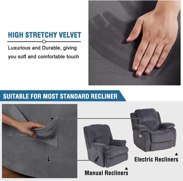 Recliner-tuolin pehmuste sametti 1-osainen Recliner-tuolin peitteet Lar