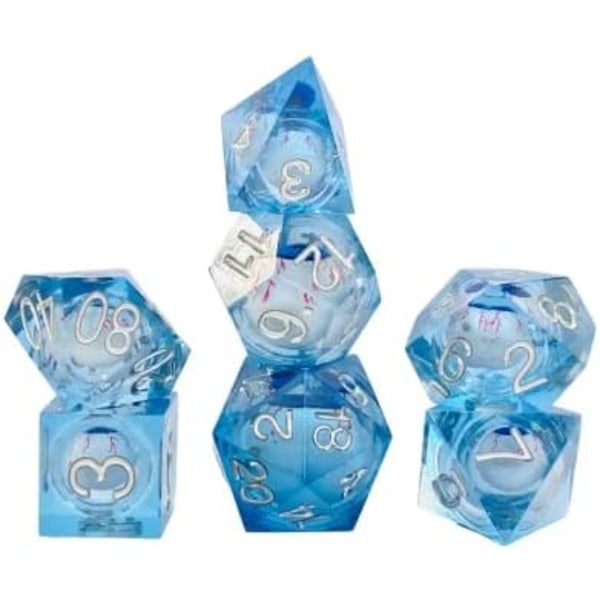 Øjenæble Terningesæt Skarpe Kanter - Dungeons and Dragons Polyhedral Blu