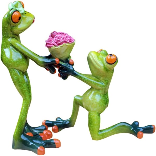 Marry Me Frog Figurine Groda Skulptur Söt rolig kärlekspresent Hem D