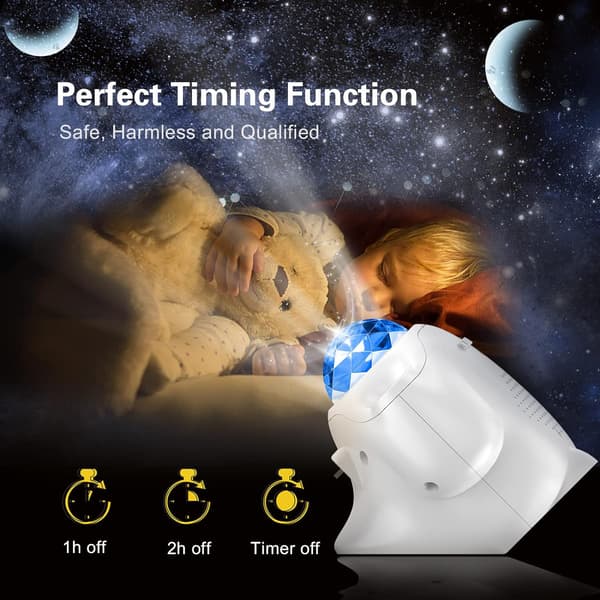 Hvit LED stjernehimmel-projektor Galaxy Light Projector Sky Night L