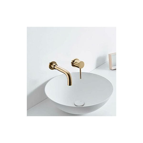 1PC Borstad Guld Utomhus Kran Mässing Dold Handfatskranar Wid