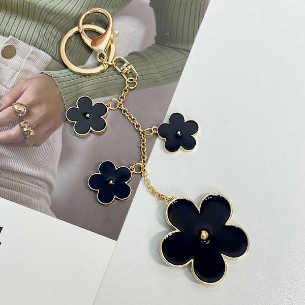 Kvinde Blomster Taske Charms Emalljeret Nøglering Pung Tilbehør