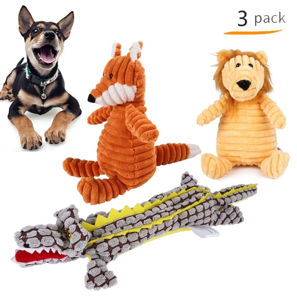 3PCS Hund Leksak Pip Leksak, Plysch Hund Leksak Tuggleksaker Set för Sma