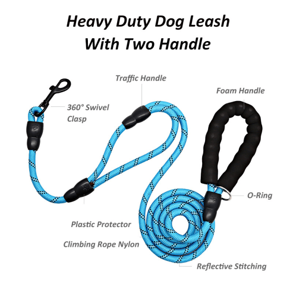 Dog Leash, with Padded Handle and Reflective Light, Suitable for