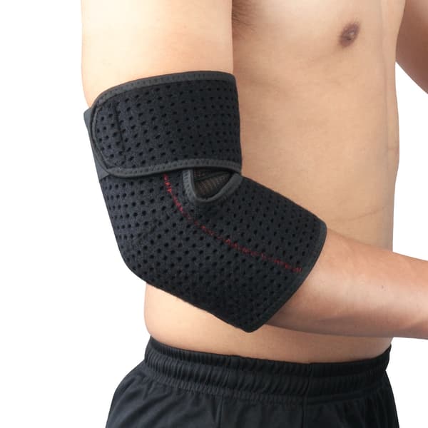 Justerbar albue støtte stabiliserende kompression baseball sort o