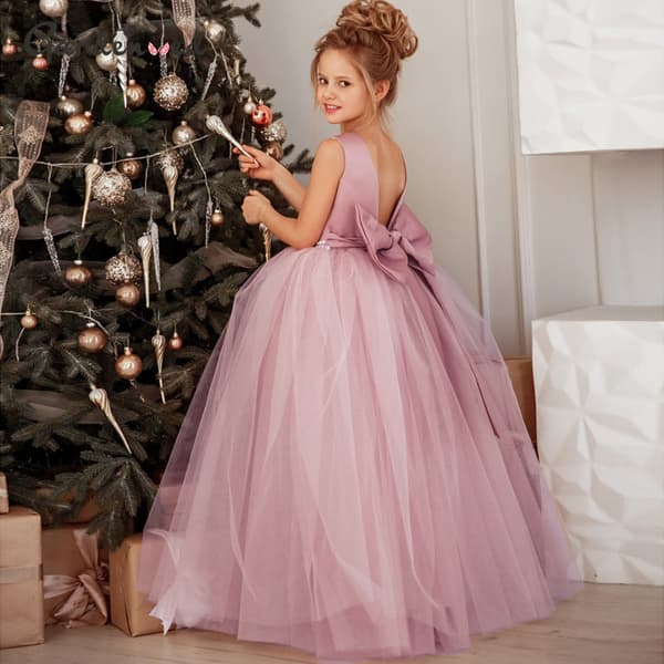Jenters skjønnhetskonkurranse prinsesse blomsterkjole barn ball fluffy