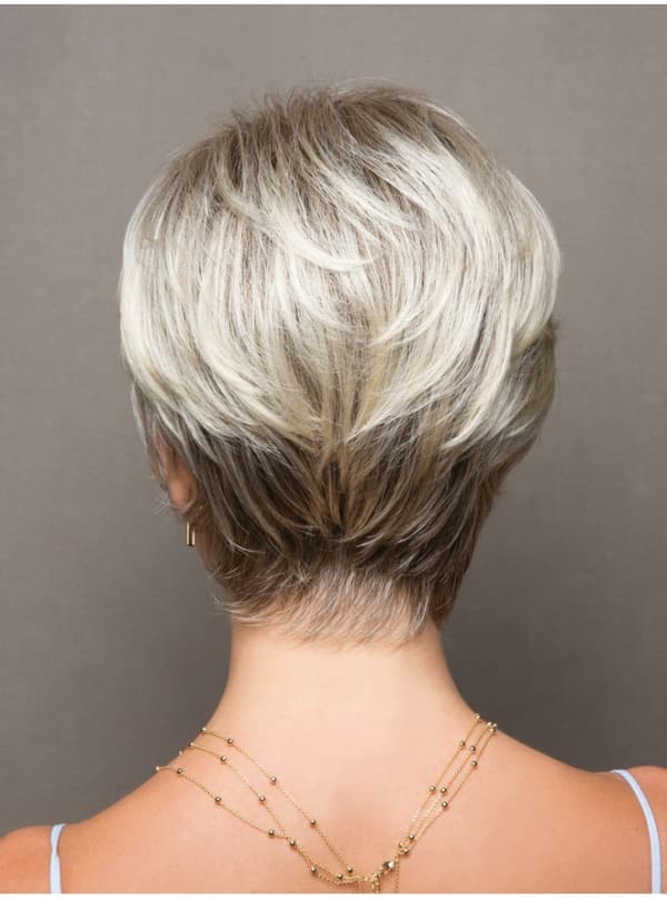 Kvinde Kort Lige Fuld Paryk Lagdelt Pixie Boycut Frisure Synt
