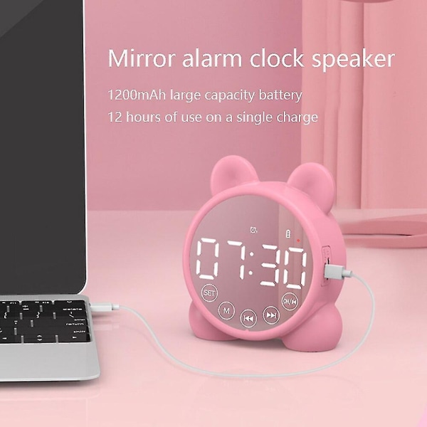 Digital väckarklocka Mini Tf-kort Högtalare Bluetooth Klockradio Cl