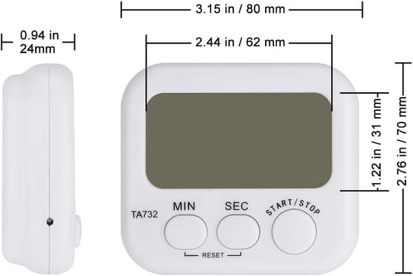 Digital Timer, 2-pakke Basic High Decibel Loud Alarm Countdown Dig