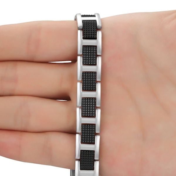 Herre 316L rustfrit stål okkerfarvet armbånd negativ magnet Germaniu