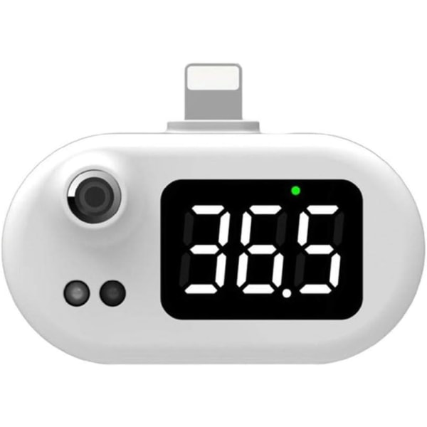 Beröringsfri mobiltelefontermometer, mini infraröd termometer med LED-skärm, hög precision, miljömätning, lämplig för iPhone Head