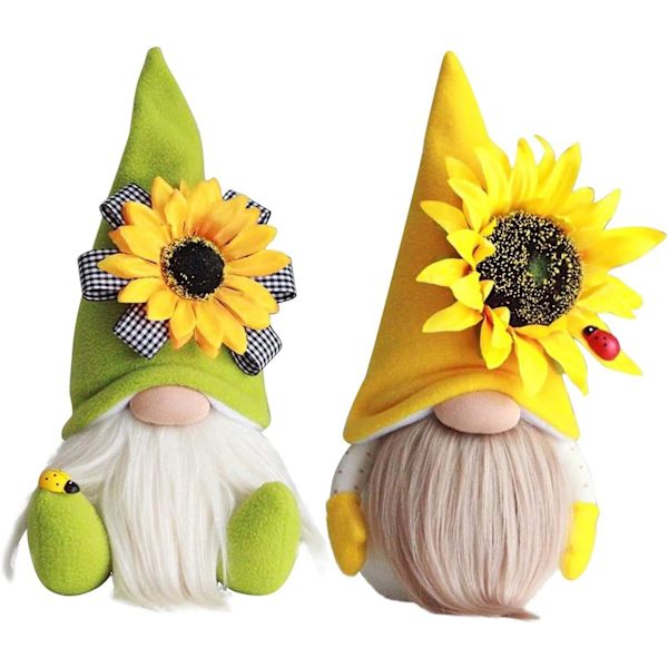 2-pack vårgnom påskpynt, handgjord sommar solros