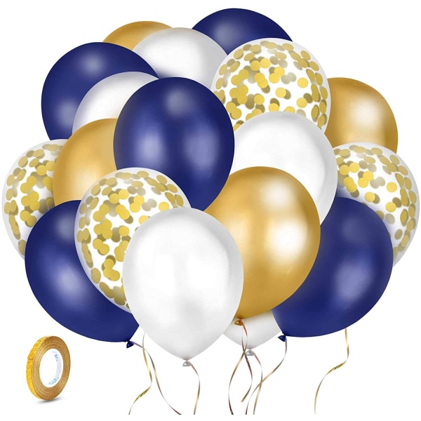 Balloon Arch Kit, tummansininen Balloon Garland, valkoinen ja kultainen lateksi
