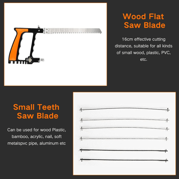 Pieni käsis saha 8 eri HSS käsisahan terällä, säädettävä f