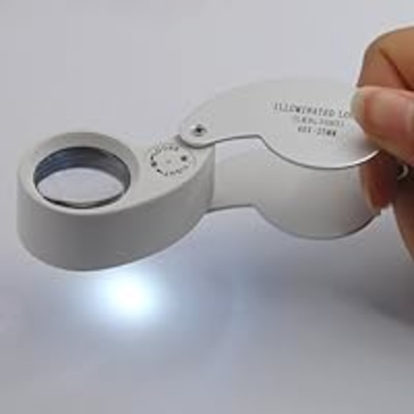 40X Illuminated Juveler Eye Magnifier, Foldbar smykkeforstørrelsesglas