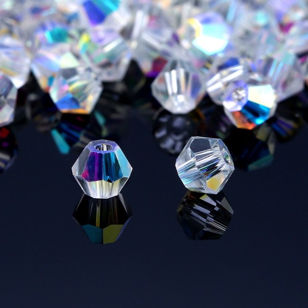 4mm grossist kristallglaspärlor för smycken att göra facetterade -720