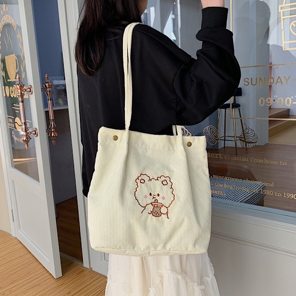 Dam Canvas Handväska Enkel Mode Axelväska Crossbody Väska för