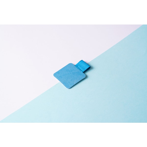 Himmelblå pakke med 10 selvklebende penneholdere med elastisk lær