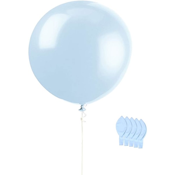 36 tums blå jätte uppblåsbar ballong 90 cm latex pastell ballong L
