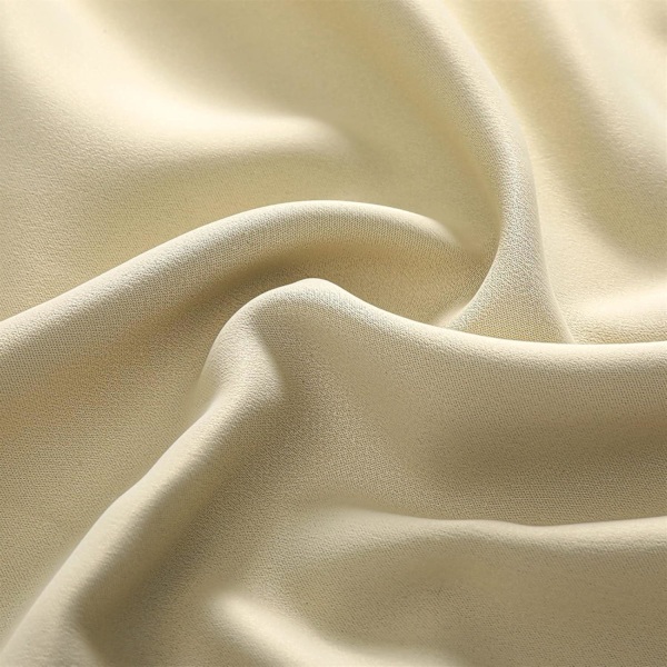 Sæt med 2 isolerede mørklægningsgardiner, gardiner med øjer, til stue og soveværelse, 140x175 cm (beige)