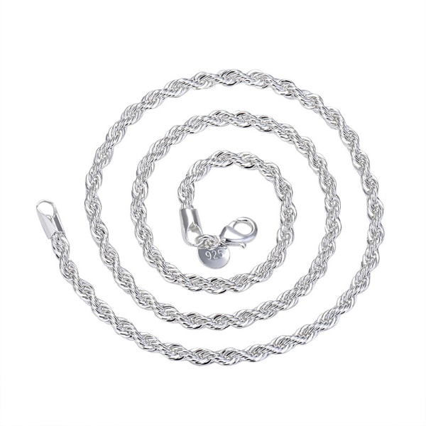 vridet rep twist halsband, 4MM flätat twist Rope Chain halsband