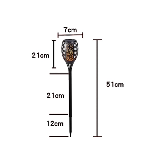 Solcelled Fakkel Lys Havefakkel Lampe Solcelled Fakkel Sol Flamme Lampe