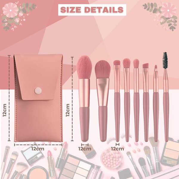 Makeup-børster, komplet sæt med 8 professionelle makeup-tilbehør