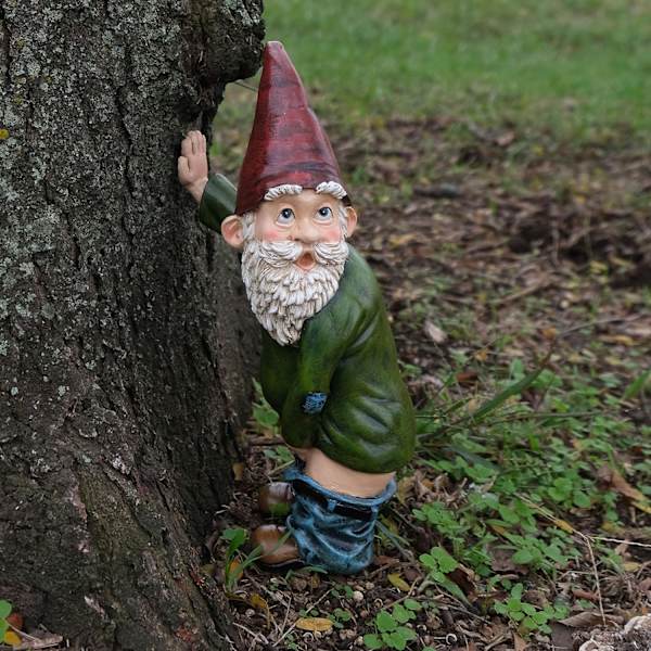 Design Gnome Statue - 6\" Høj Polyresin - Have Gnome til Plænen O