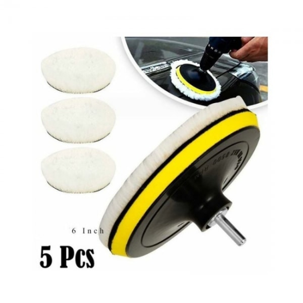 5 Pieces 150mm Wool Polishing Pad, Polishing Disc Polishing Spong