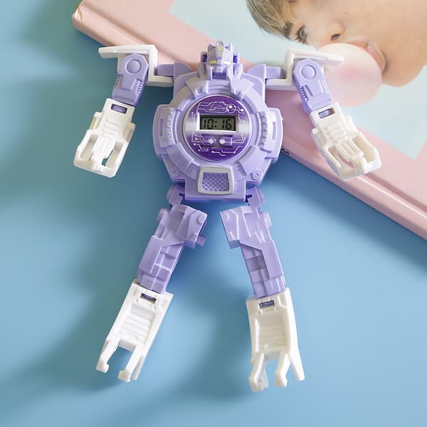 Barn Transformer Klocka Robot Transformers Leksaker Digital Klocka, Pojke