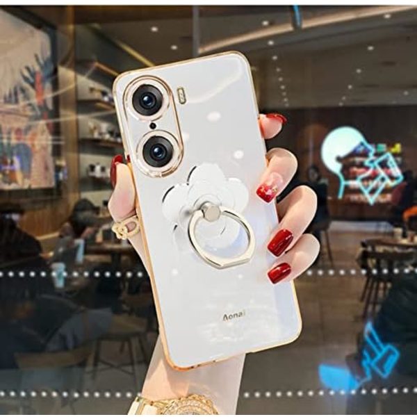 Mobiltelefon Ringholder Blomst, 360 Grader Roterende Metall Finger Ring Socket