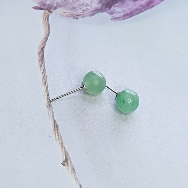 Grønne Jade Øreringe Stud, Jade Stud Øreringe til Kvinder & Mænd, 925 S