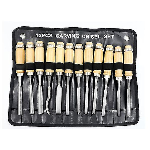 12-pack Träbearbetningsverktyg Mejslar Set Rotkarvningsverktyg Träbearbetning