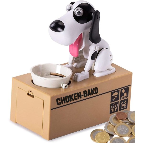 1 STK Hungry Dog Piggy Bank, Puppy Piggy Bank, Chewable Toy Piggy B